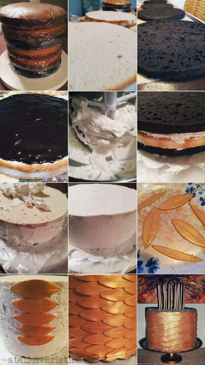 atelierchristine.com-christinebedrossian-shop-goldfondantcake-handmade-artisanalcookies-decoratedcookie- 30thbirthday-partyideas-soiree-cocktailparty-desserttable-black-white-gold-chevron-stripes03