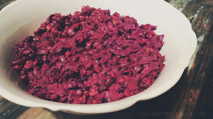 Oven-Roasted Beet, Pomegranate + Walnut Salad
