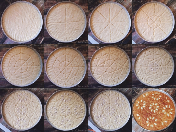 le Shoppe @ l'Atelier de Christine | How-To Cut + Decorate Semolina Cakes Soaked in Syrup
