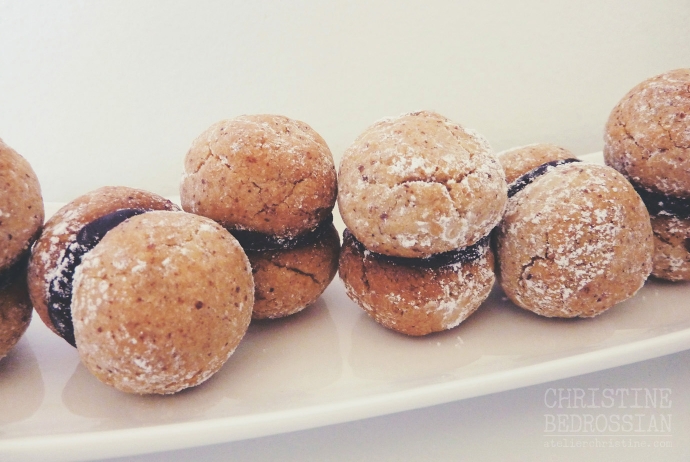 Baci di Dama (Italian for Lady’s Kisses) | Chocolate Filled Hazelnut Sandwich Cookies