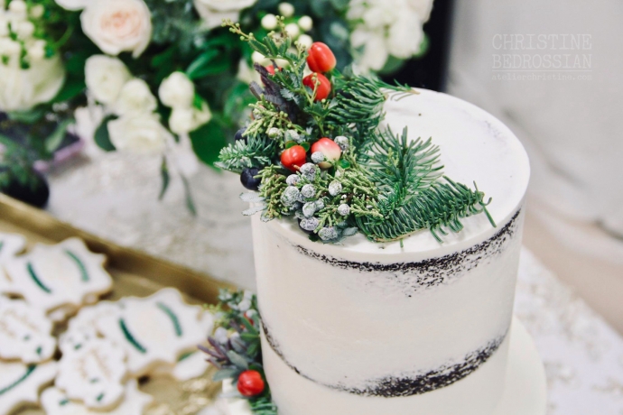 le Shoppe | Greenery Decorated Sugar Cookies for a  Winter Bridal Shower