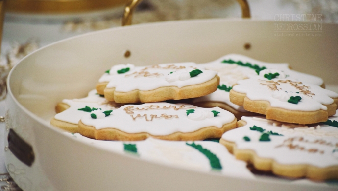 le Shoppe | Greenery Decorated Sugar Cookies for a  Winter Bridal Shower